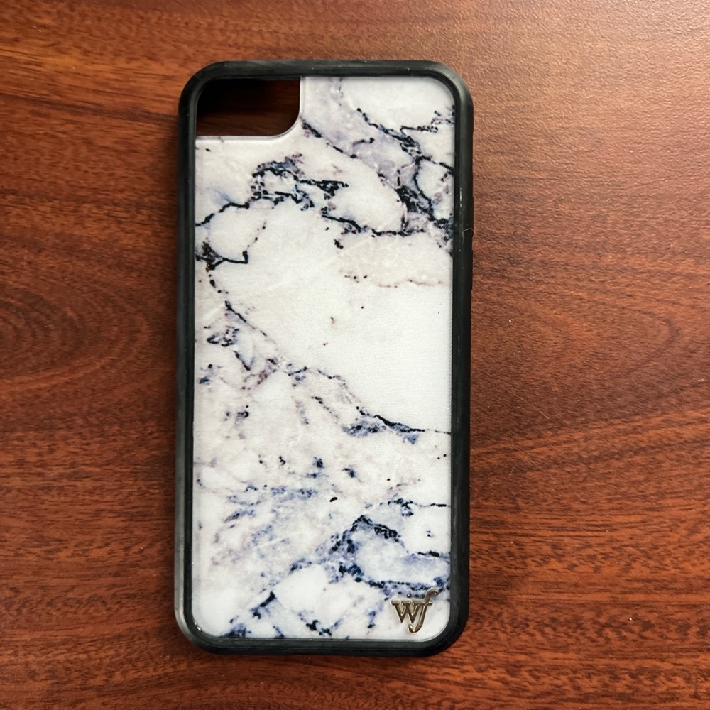 Wildflower iPhone 7 Black and White Marble Phone Case